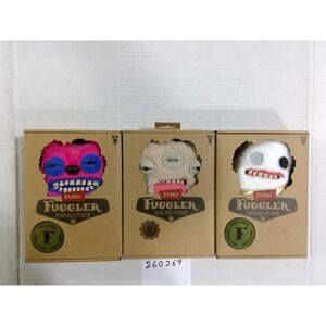Zuru Fuggler Funny Ugly Monster Plush Set 3 Multicolor NEW Gold Fuggler Edition